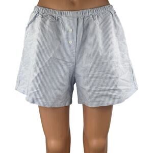 NEW Brandy Melville Women's Blue Striped High Rise Wide Leg Mini Shorts Size S